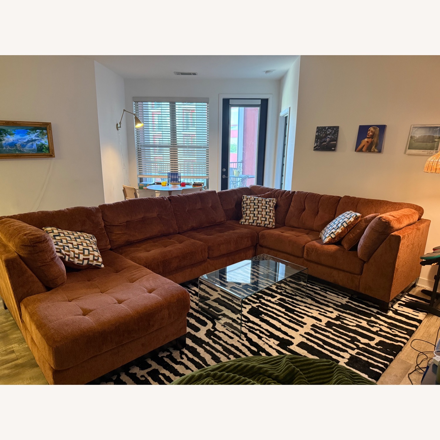 Ashley Furniture Laylabrook Orange Fabric 3+ Piece Sectional - image-2