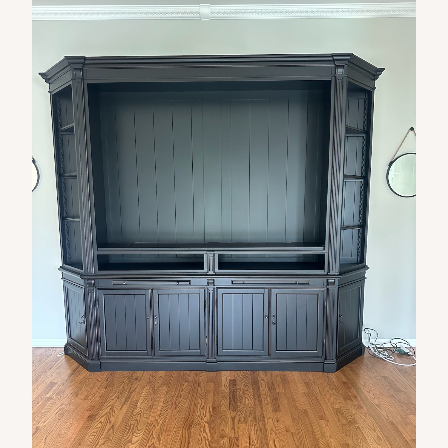 Arhaus Athens Black Wood Wall Unit - image-1