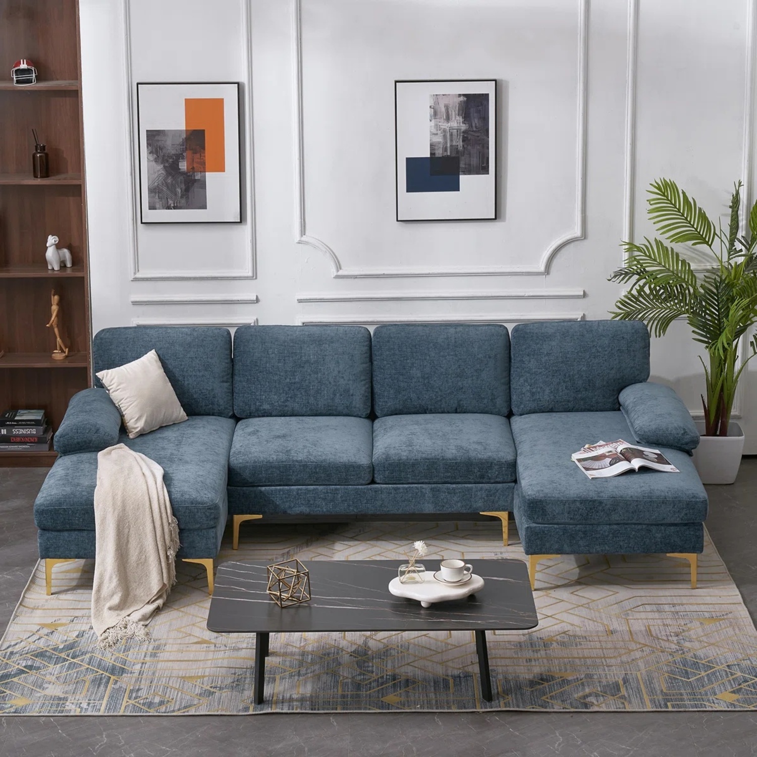 Wayfair Blue-Gray Trego Sectional - image-5