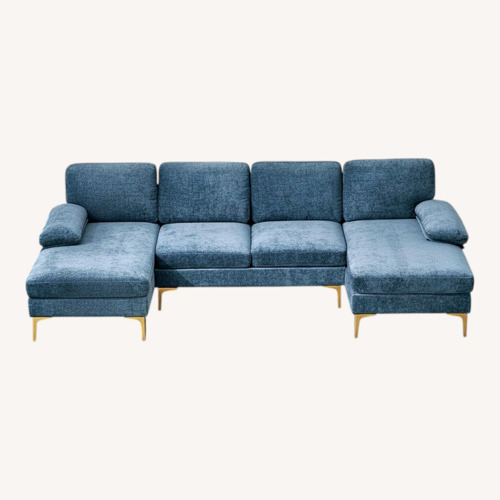 Used Wayfair Blue-Gray Trego Sectional for sale on AptDeco