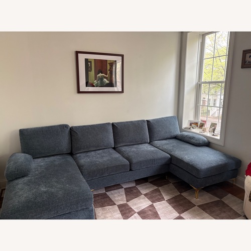 Used Wayfair Blue-Gray Trego Sectional for sale on AptDeco