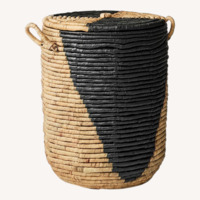 West Elm Two-Tone Woven Seagrass Basket