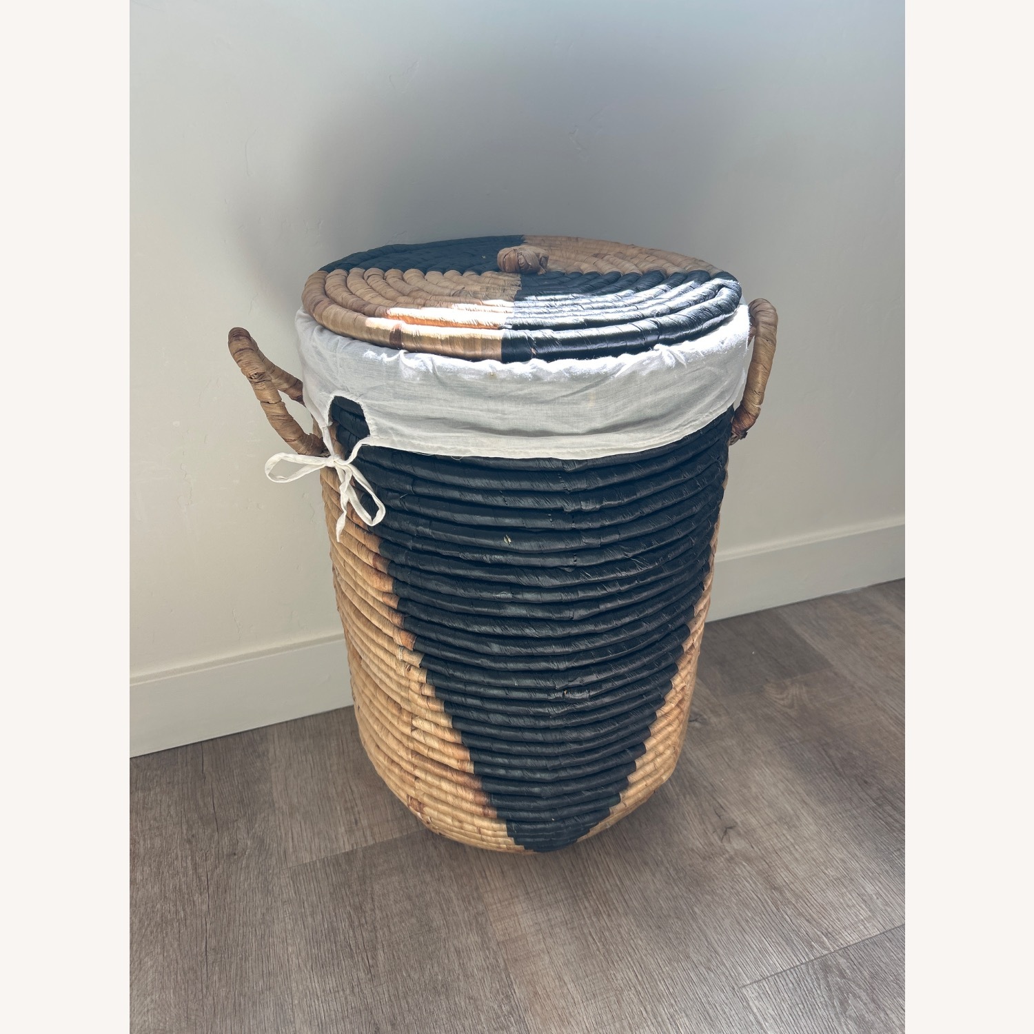 West Elm Two-Tone Woven Seagrass Basket - image-3