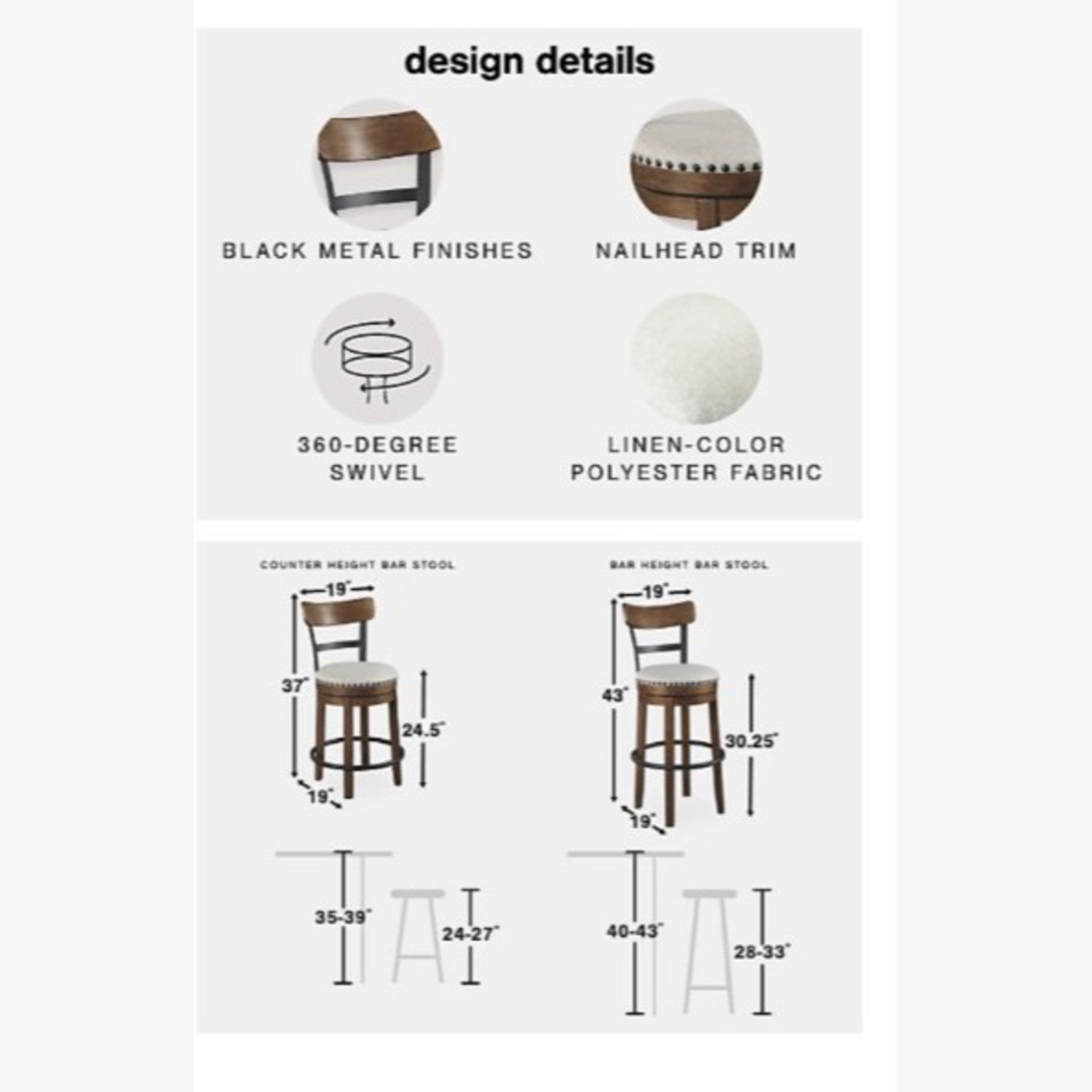 Ashley Furniture Bar Height Dining Chairs - image-4