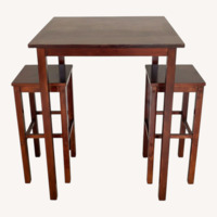 Dark Brown Wood Dining Set
