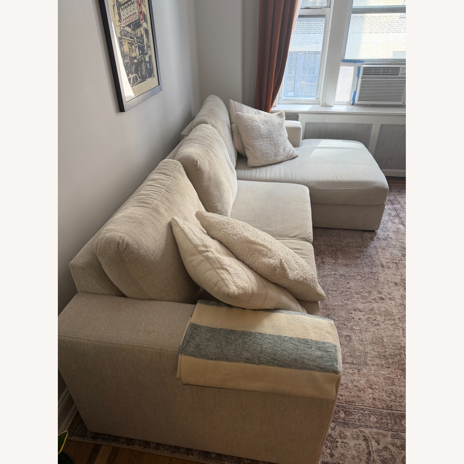 Living Spaces Beige Fabric 2 Piece Sectional - image-4