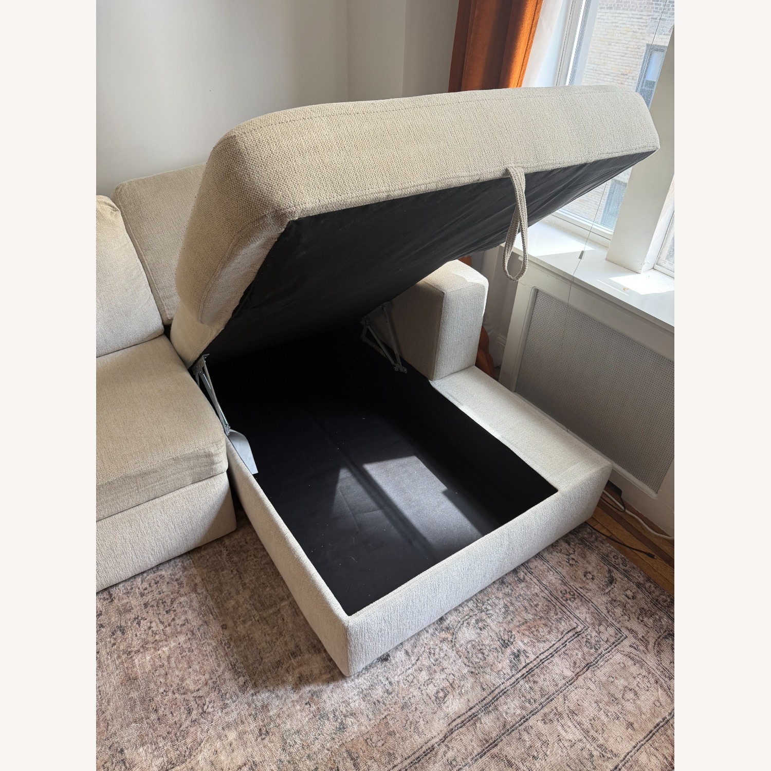 Living Spaces Beige Fabric 2 Piece Sectional - image-5