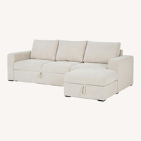 Living Spaces Beige Fabric 2 Piece Sectional