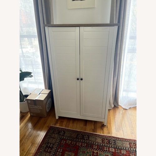 Used Wayfair Highland Dunes White Armoire for sale on AptDeco