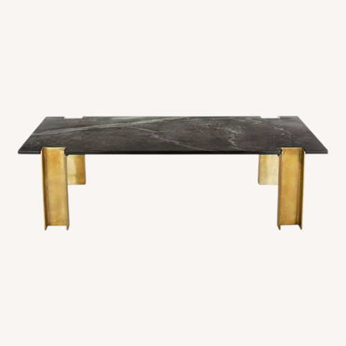 Used CB2 Alcide Black Marble Coffee Table for sale on AptDeco