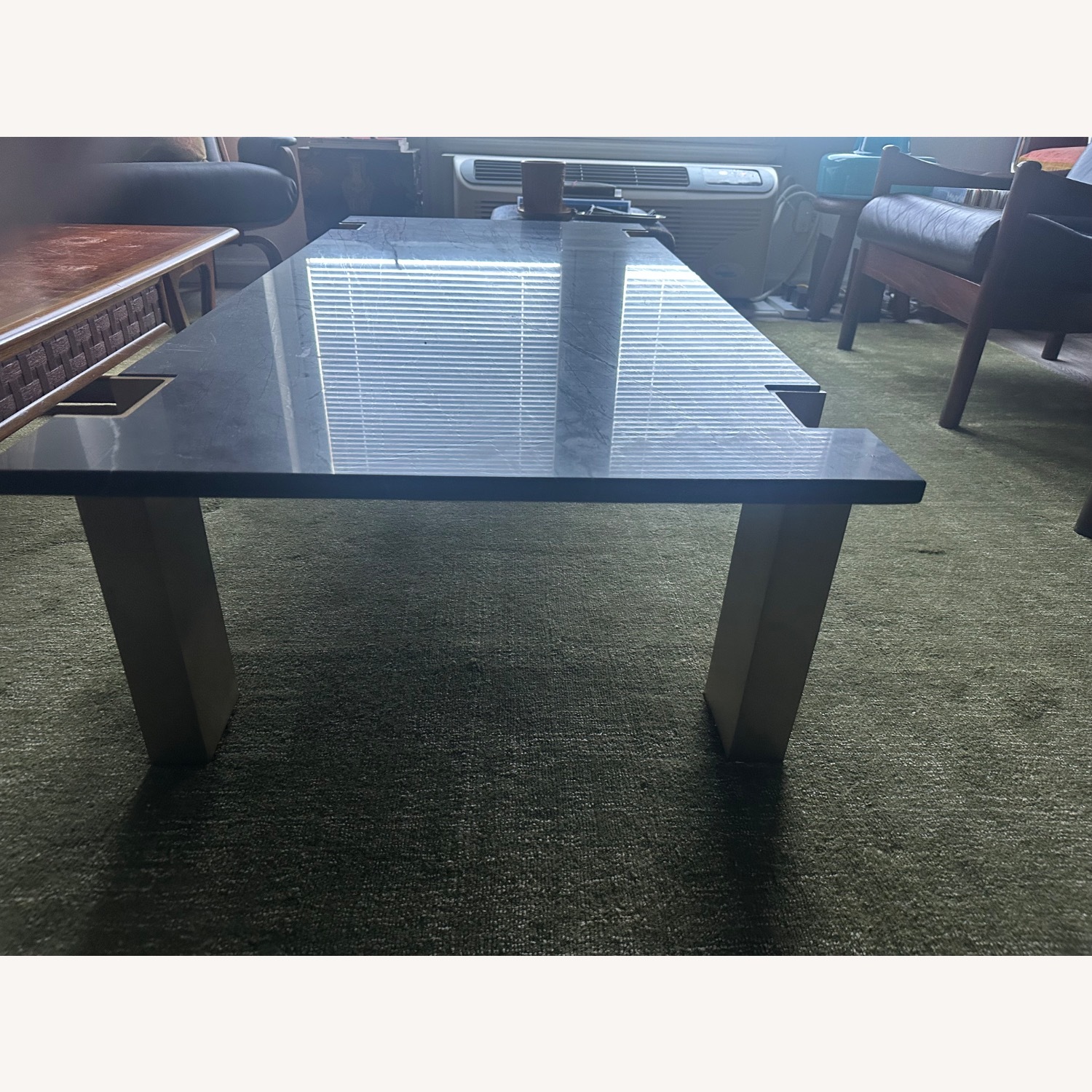 CB2 Alcide Black Marble Coffee Table - image-3