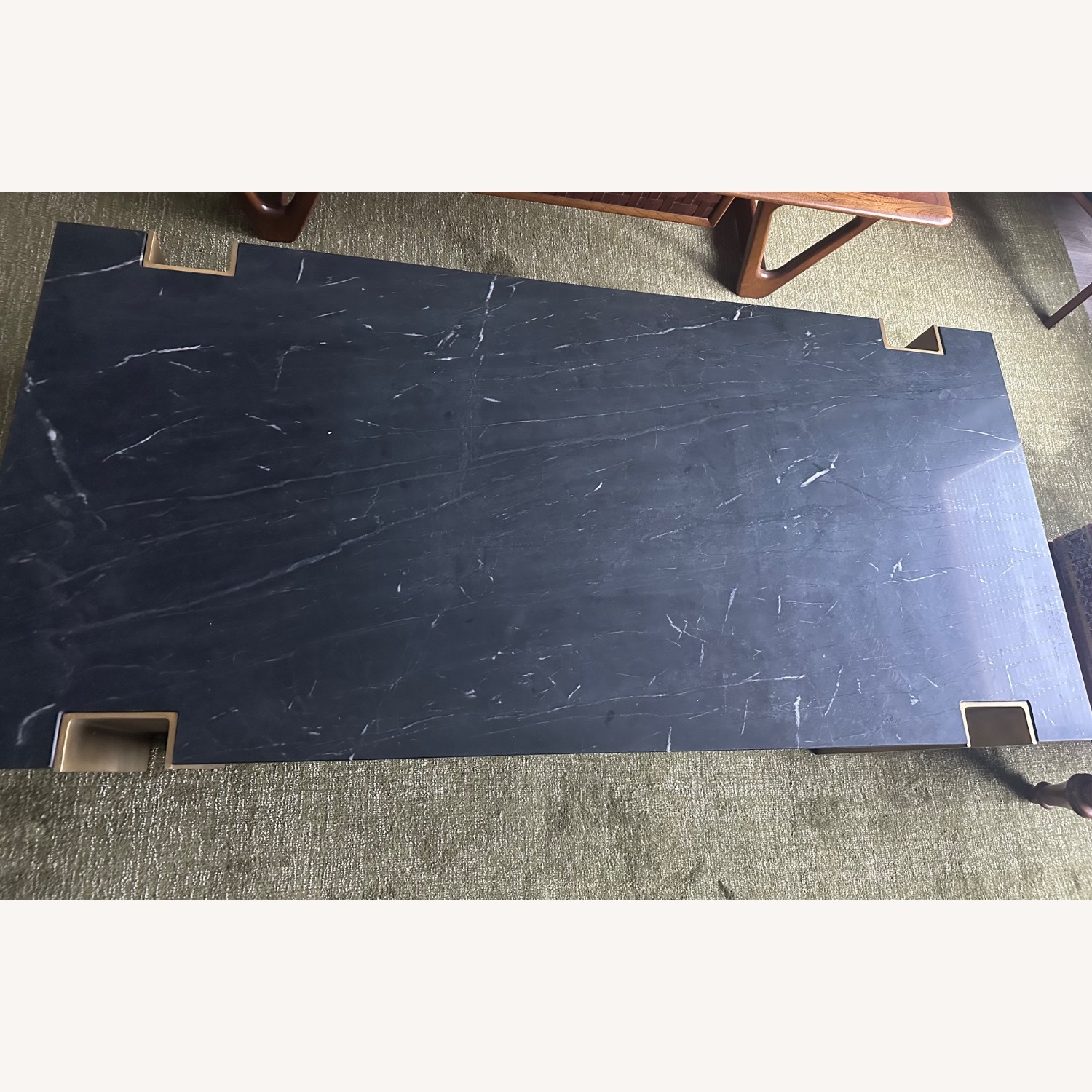 CB2 Alcide Black Marble Coffee Table - image-7