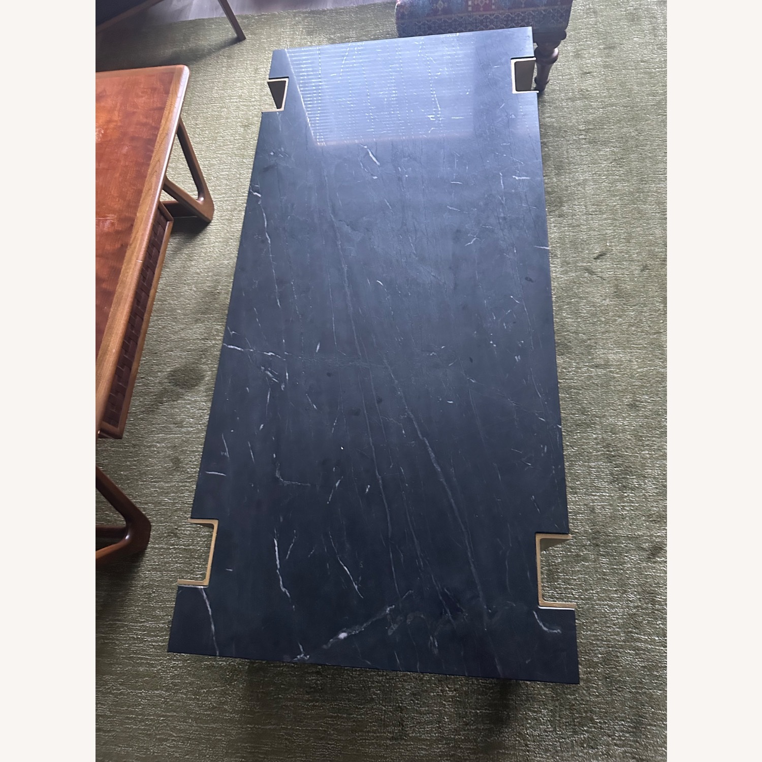 CB2 Alcide Black Marble Coffee Table - image-5