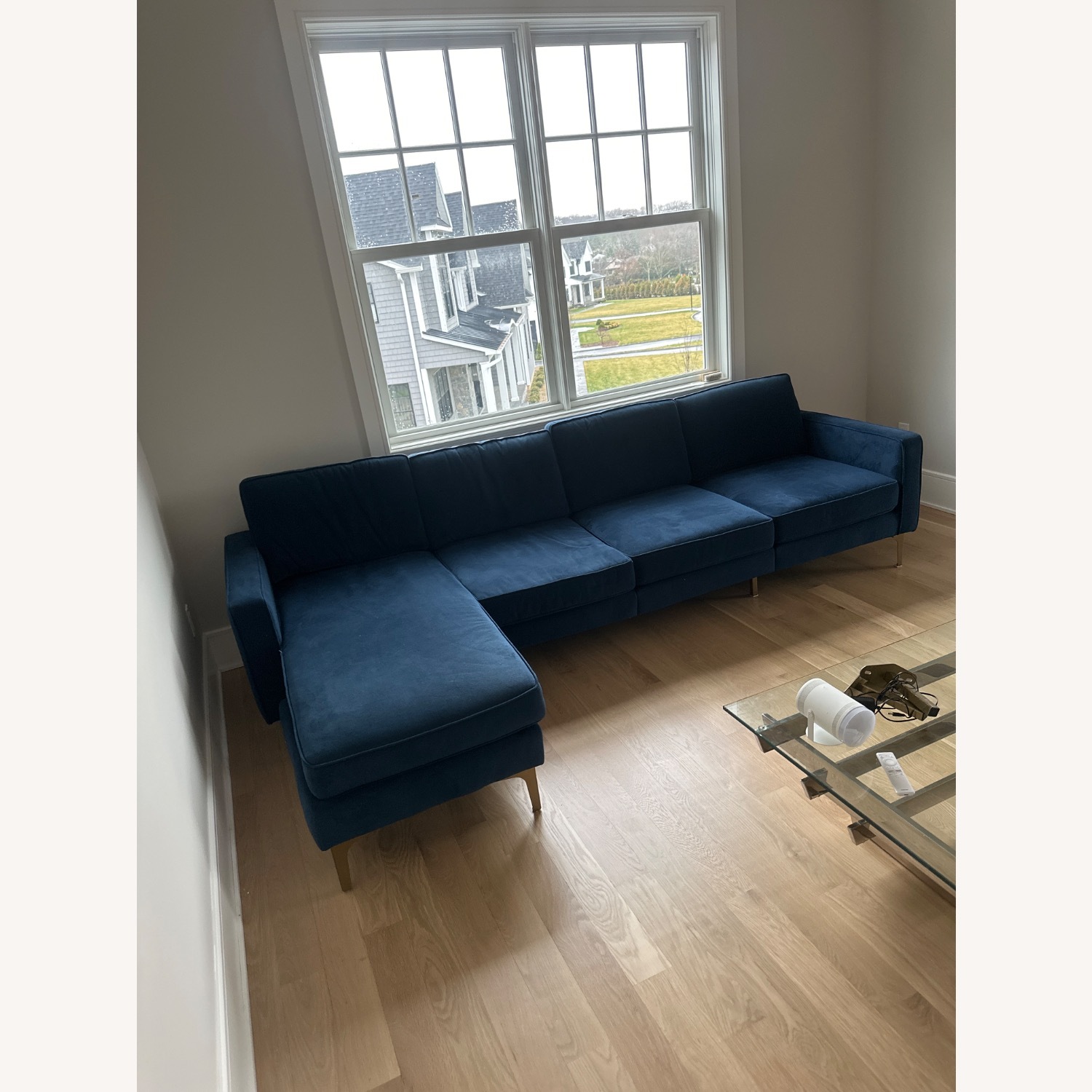 Burrow Nomad King Blue Velvet 3+ Seater Sofa - image-3