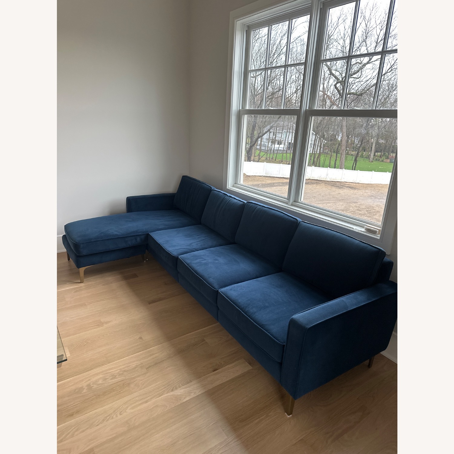 Burrow Nomad King Blue Velvet 3+ Seater Sofa - image-2