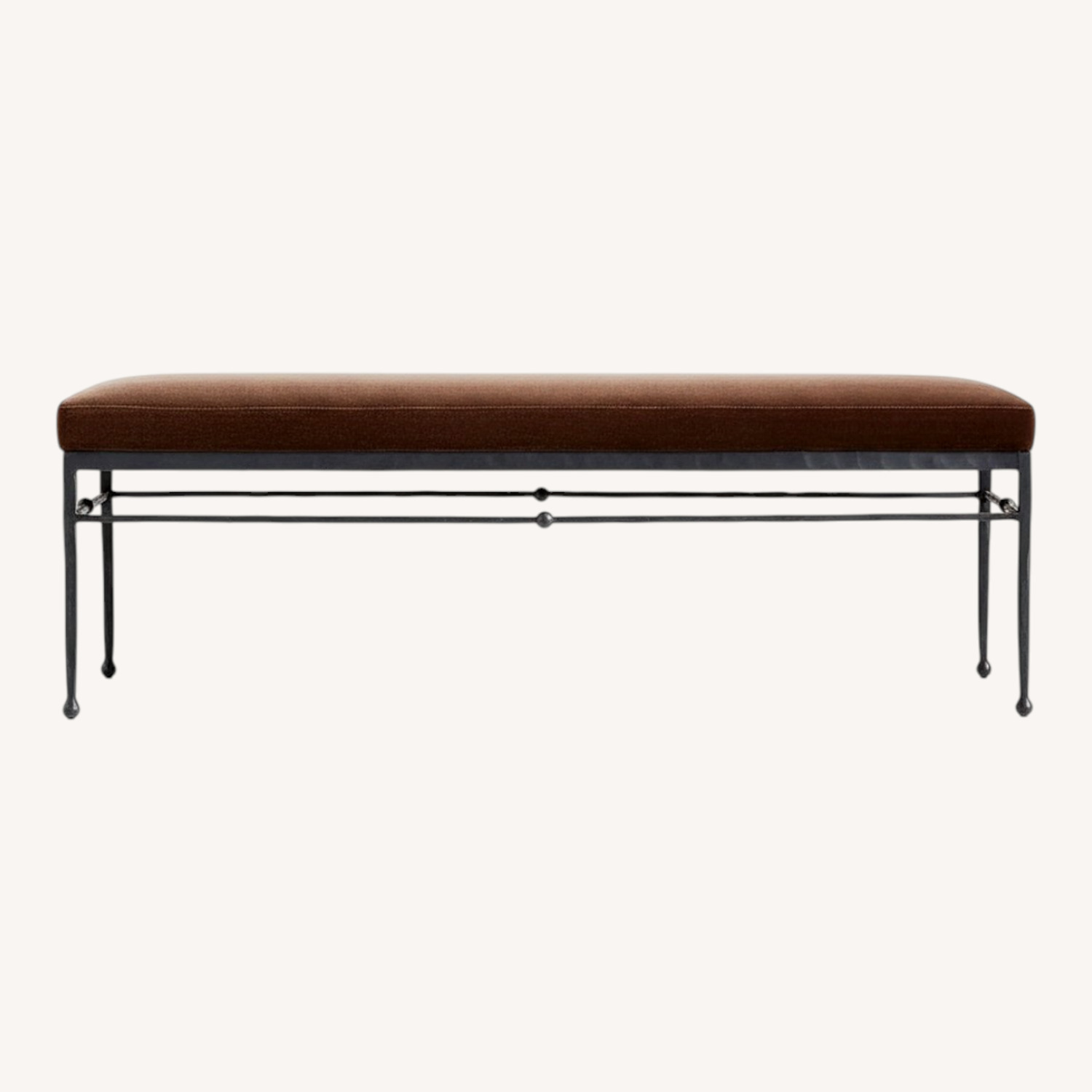 Crate & Barrel Athena Calderone Dark Brown Velvet Bench - image-0