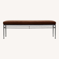 Crate & Barrel Athena Calderone Dark Brown Velvet Bench