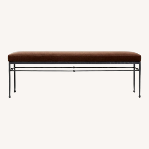 Used Crate & Barrel Athena Calderone Dark Brown Velvet Bench for sale on AptDeco