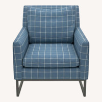 CR Laine Custom Jagger Blue Fabric Armchair