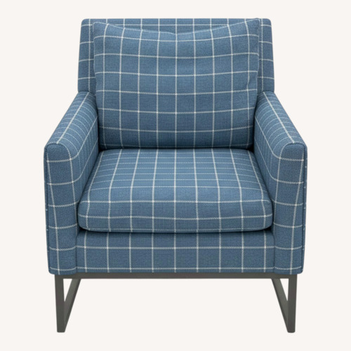 Used CR Laine Custom Jagger Blue Fabric Armchair for sale on AptDeco