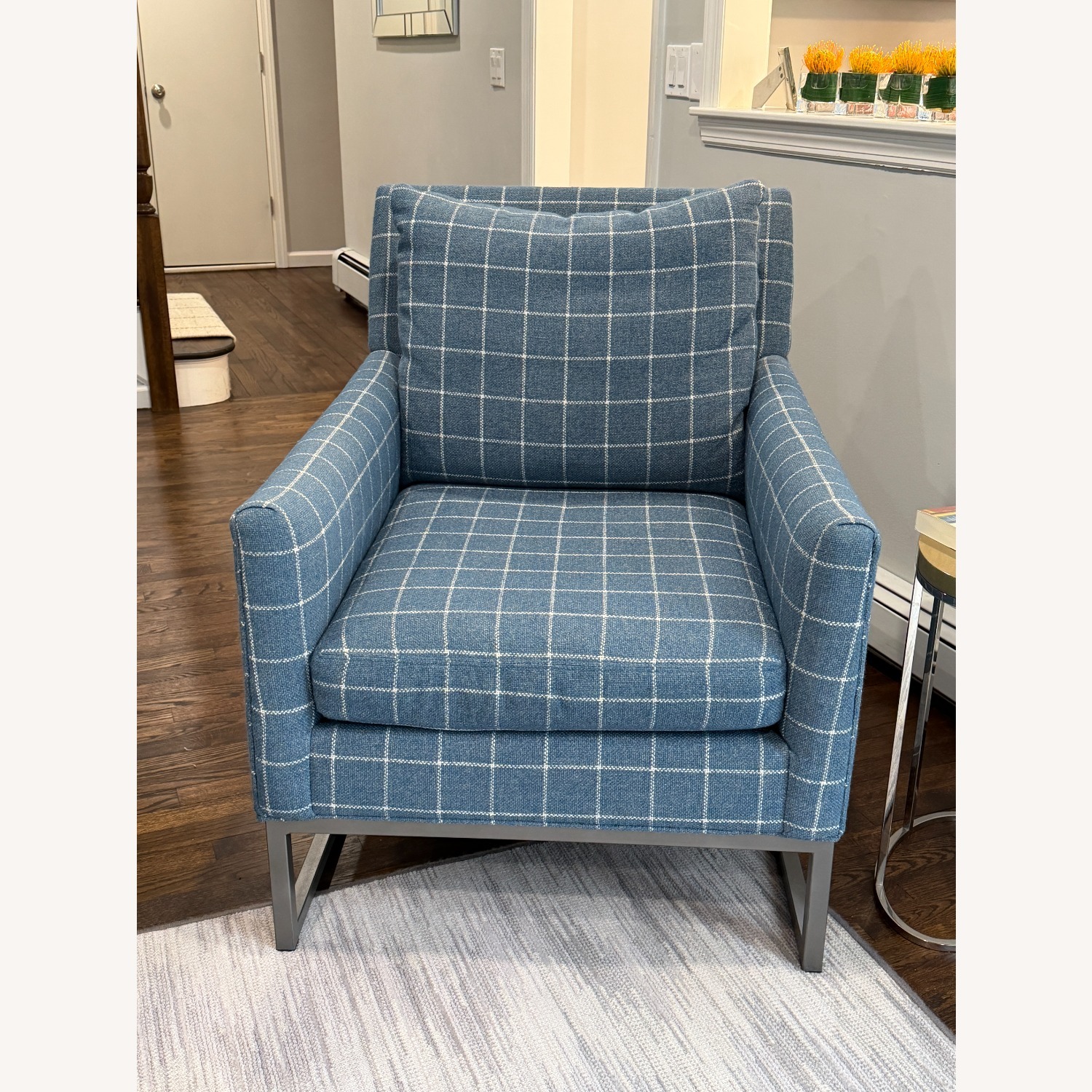 CR Laine Custom Jagger Blue Fabric Armchair - image-2