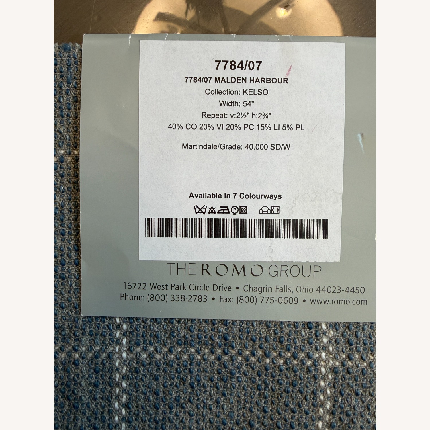 CR Laine Custom Jagger Blue Fabric Armchair - image-5