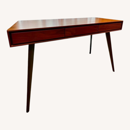 Used Kasala Mid-Century Walnut Desk, 3 Drawers for sale on AptDeco