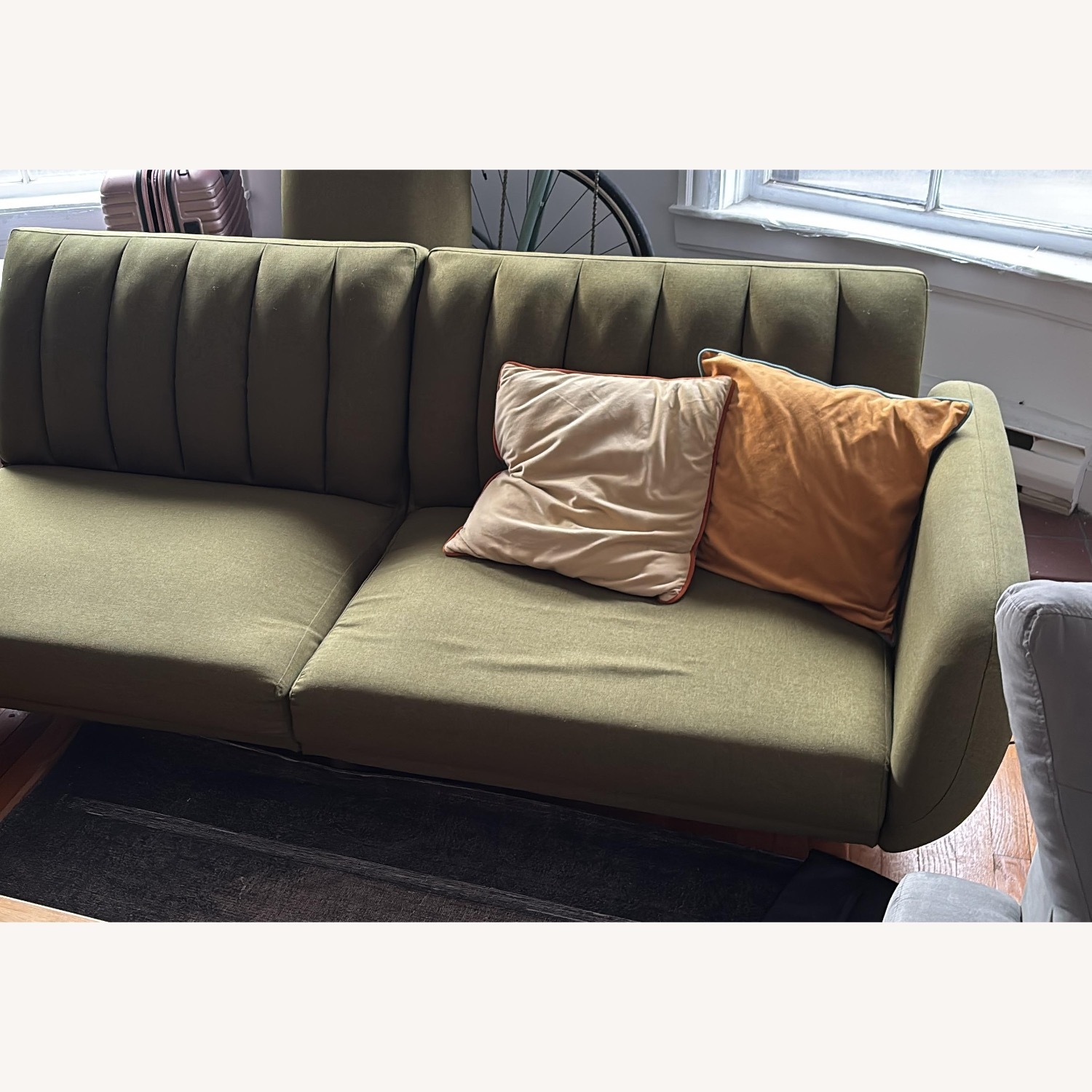 9 by Novogratz Green Linen Futon - image-4