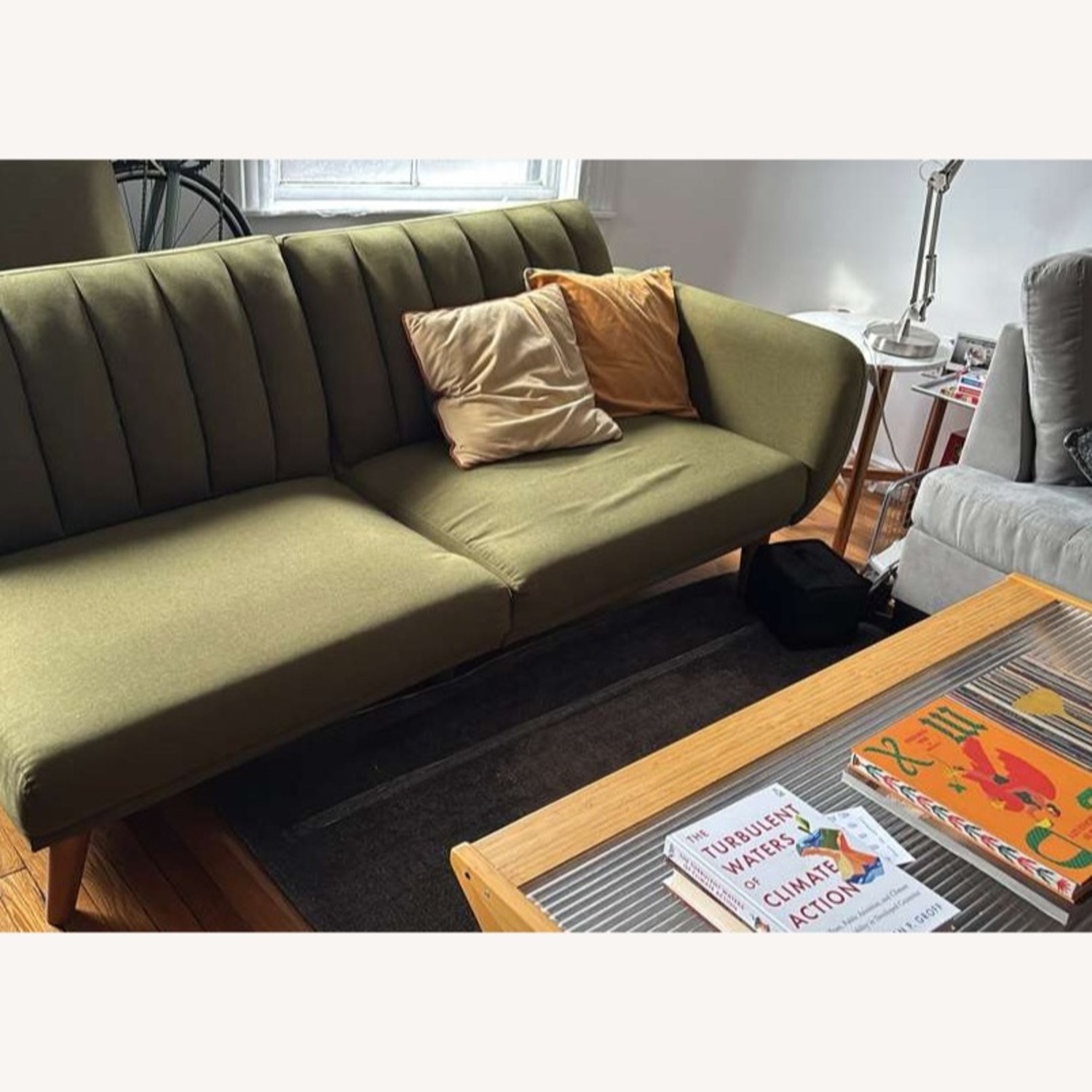 9 by Novogratz Green Linen Futon - image-5