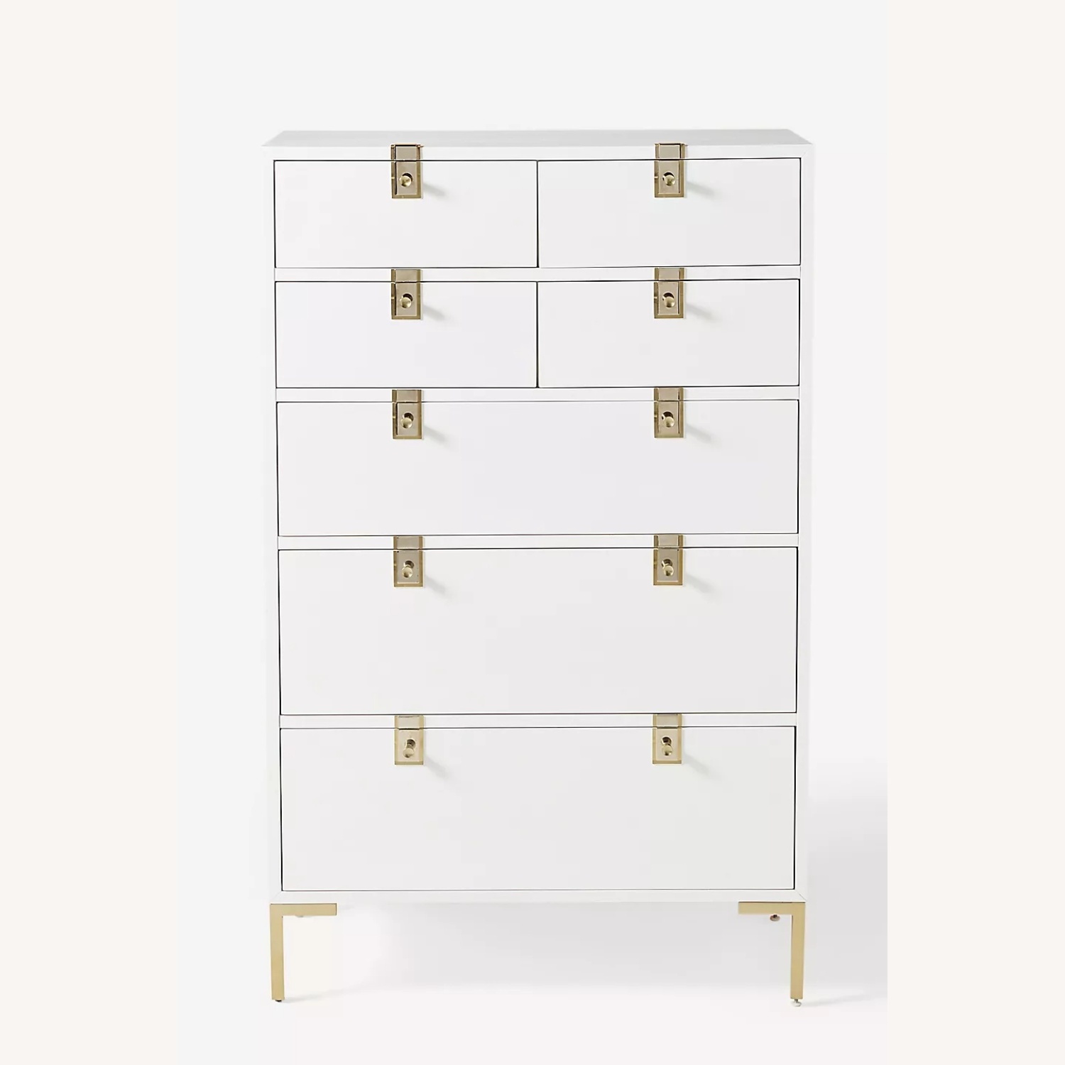 Anthropologie Ingram Light Gray Wood Dresser - image-5