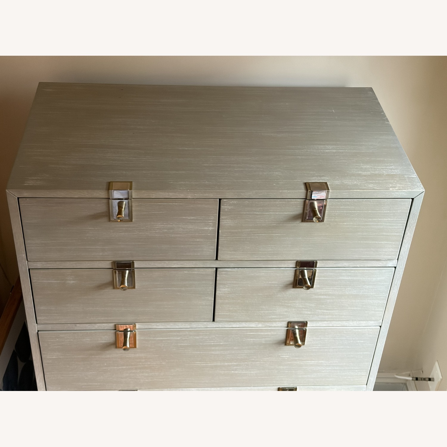 Anthropologie Ingram Light Gray Wood Dresser - image-4