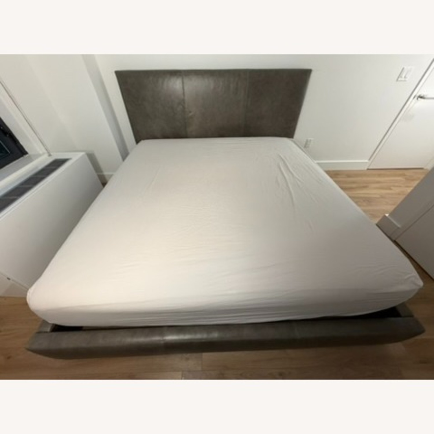 Room & Board Wyatt Light Gray Leather King Bed - image-5