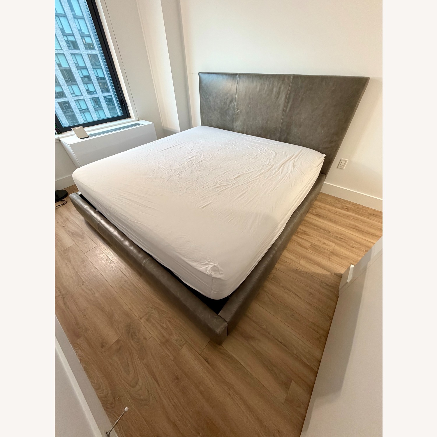 Room & Board Wyatt Light Gray Leather King Bed - image-2