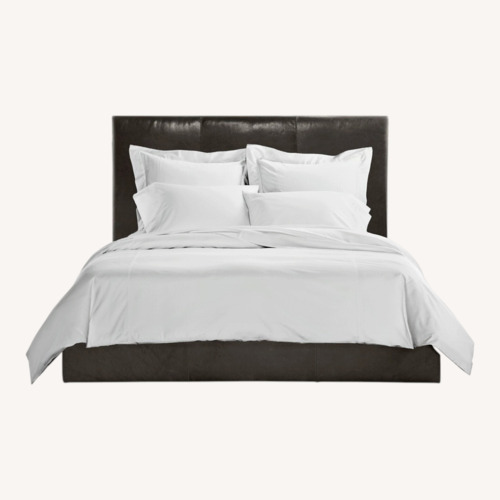 Used Room & Board Wyatt Light Gray Leather King Bed for sale on AptDeco