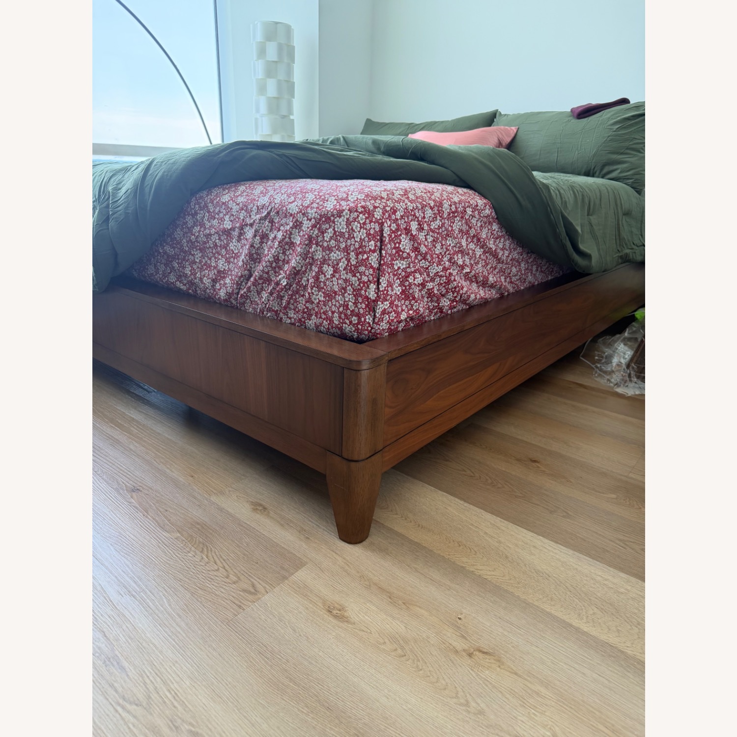 Raymour & Flanigan Light Gray Wood Queen Bed - image-3