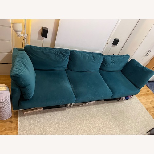 Used Castlery Adams Green Velvet 2 Piece Sectional for sale on AptDeco