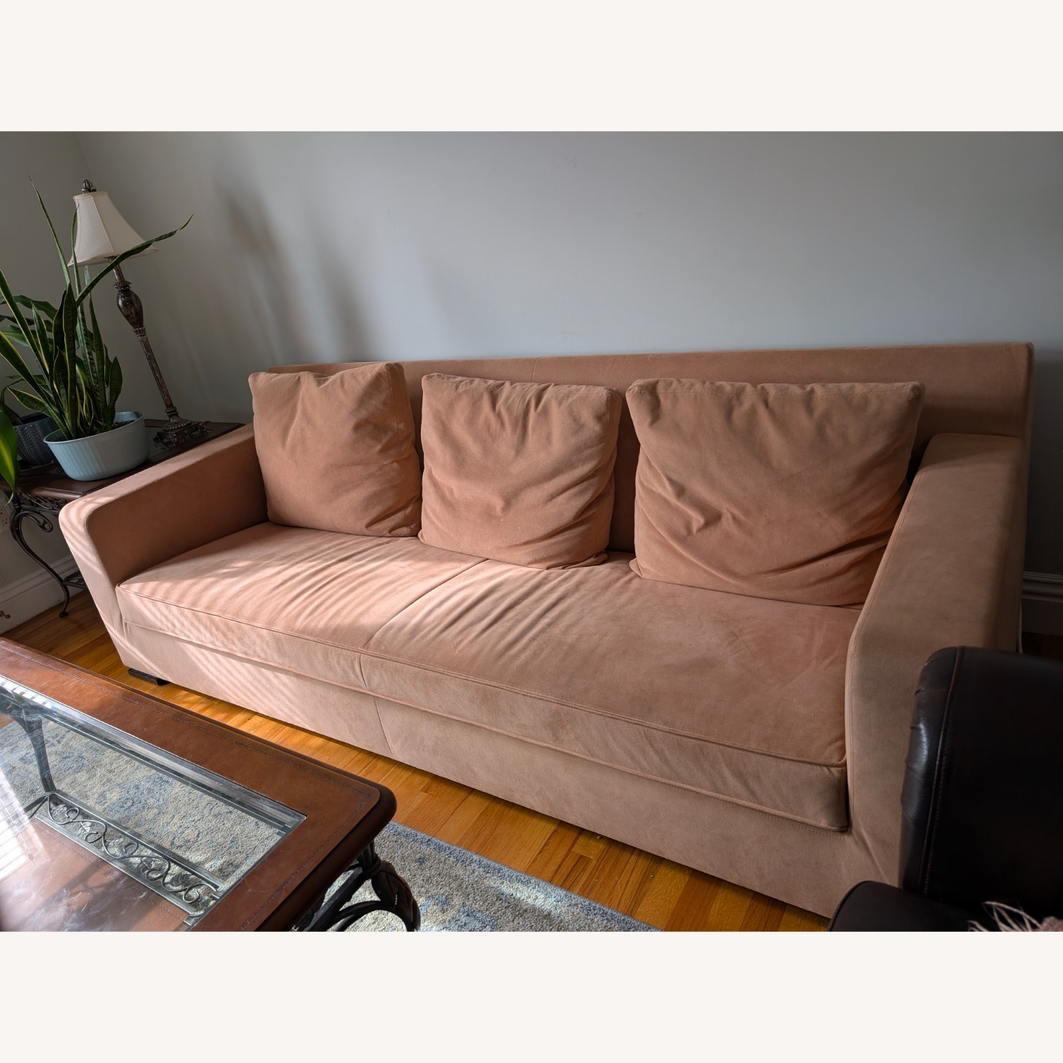 Ligne Roset Exclusif Pink Microsuede 3+ Seater Sofa - image-2
