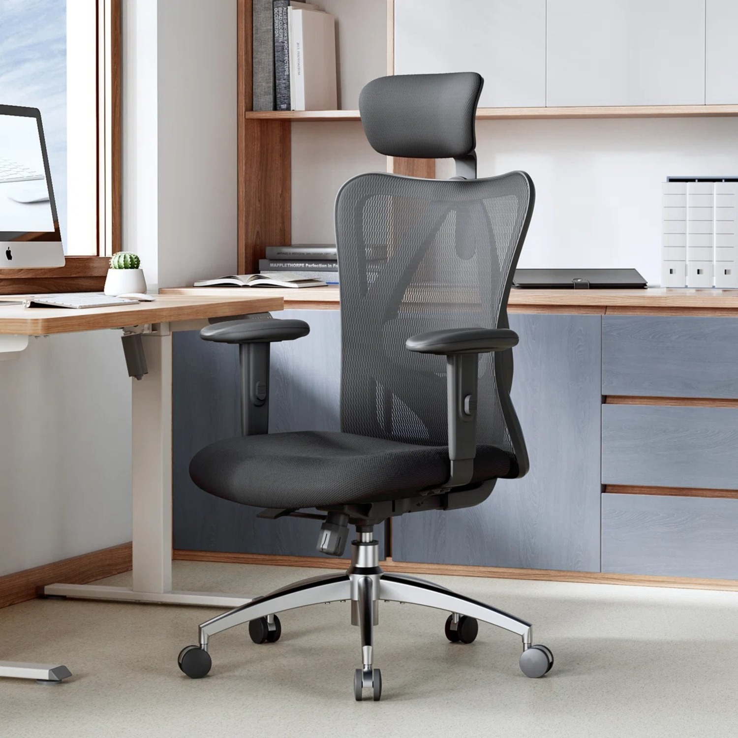 Amazon Black Fabric Office Chair - image-1