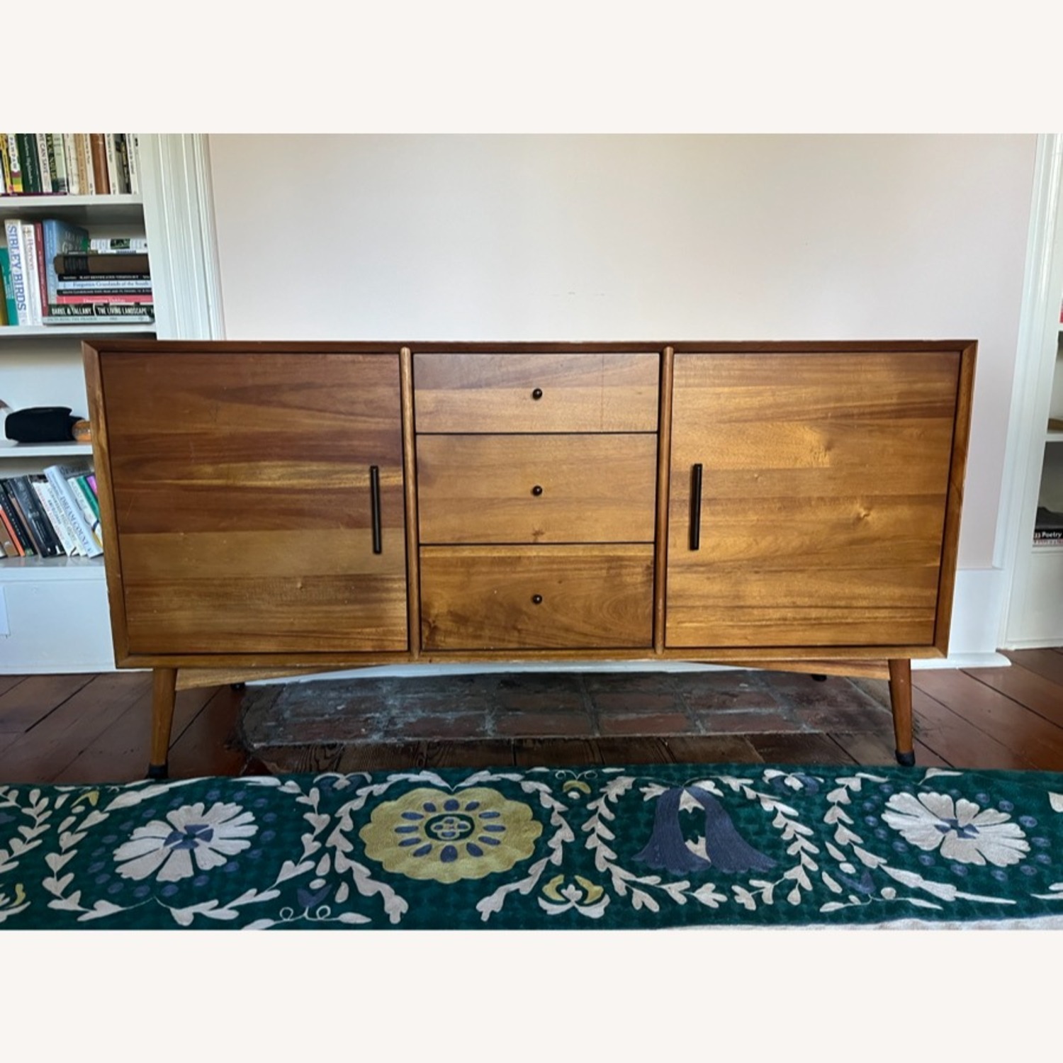 West Elm Mid-Century Natural Wood Media Storage - image-1