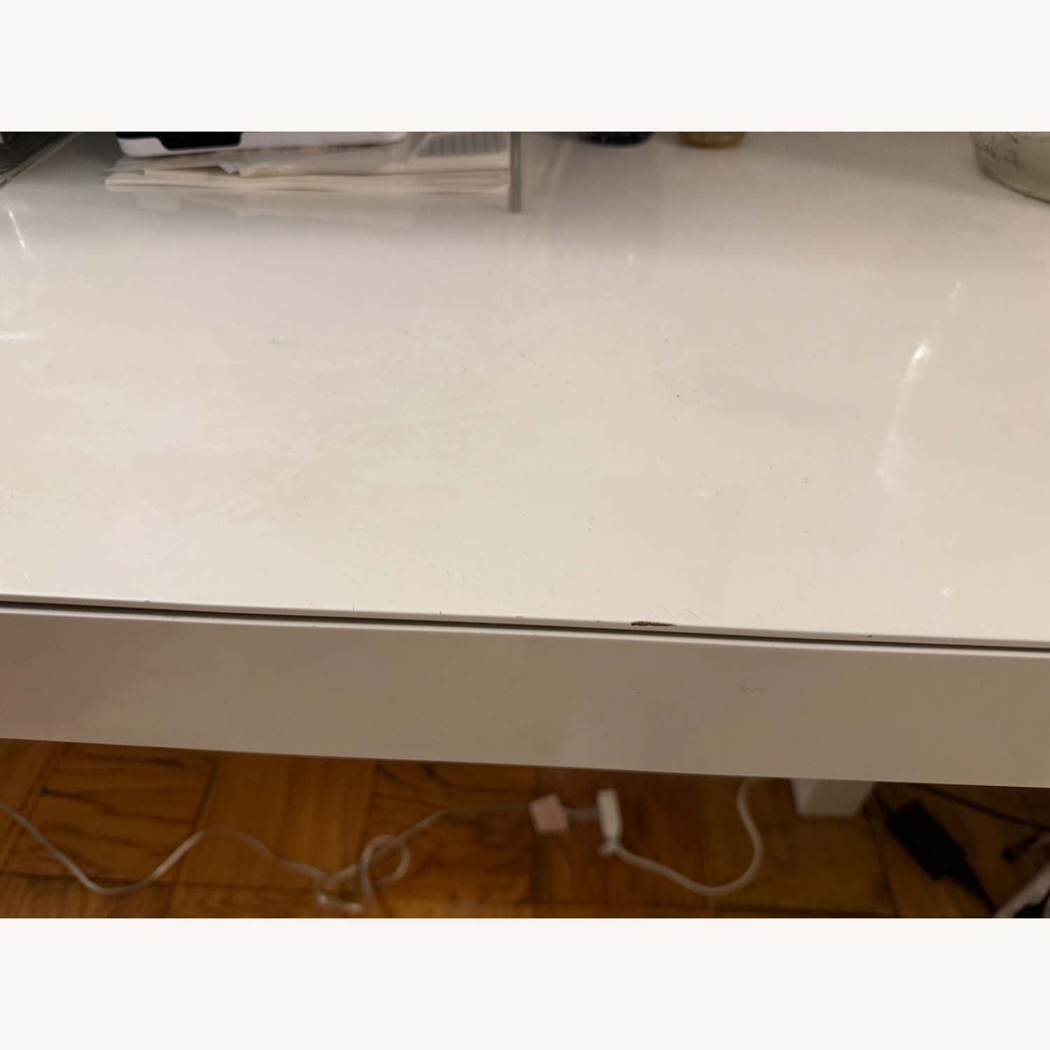 West Elm Parsons White Lacquer Desk - image-2