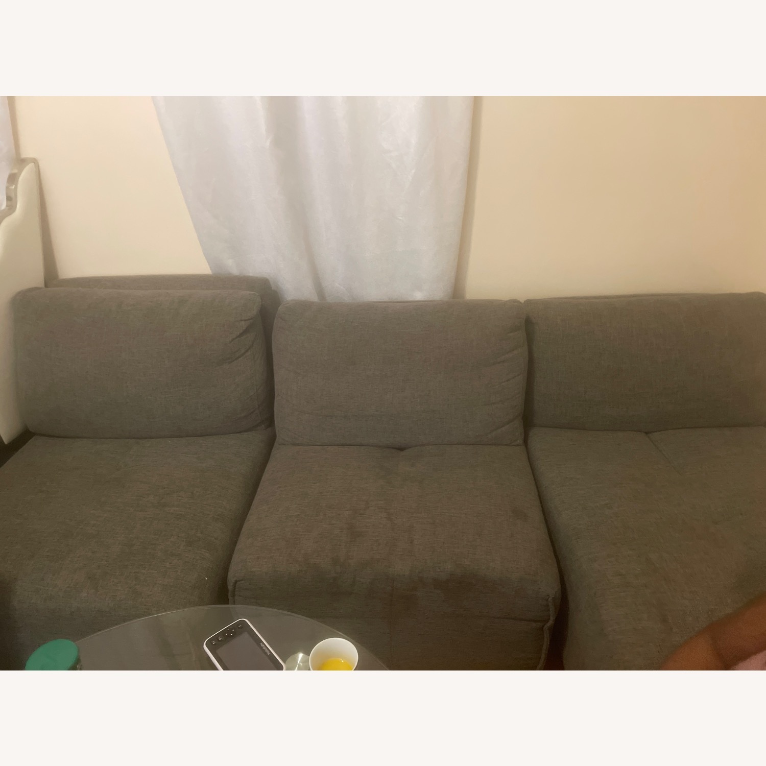 Rooms To Go  Light Gray Fabric 3+ Seater Sofa - image-1