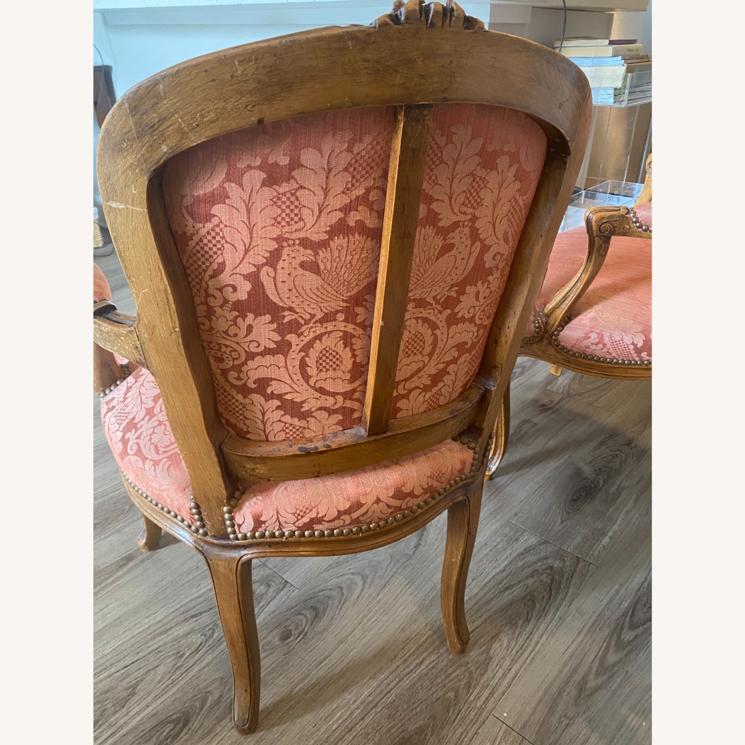 Pair of Vintage French Louis XV Bergère Armchairs - image-8