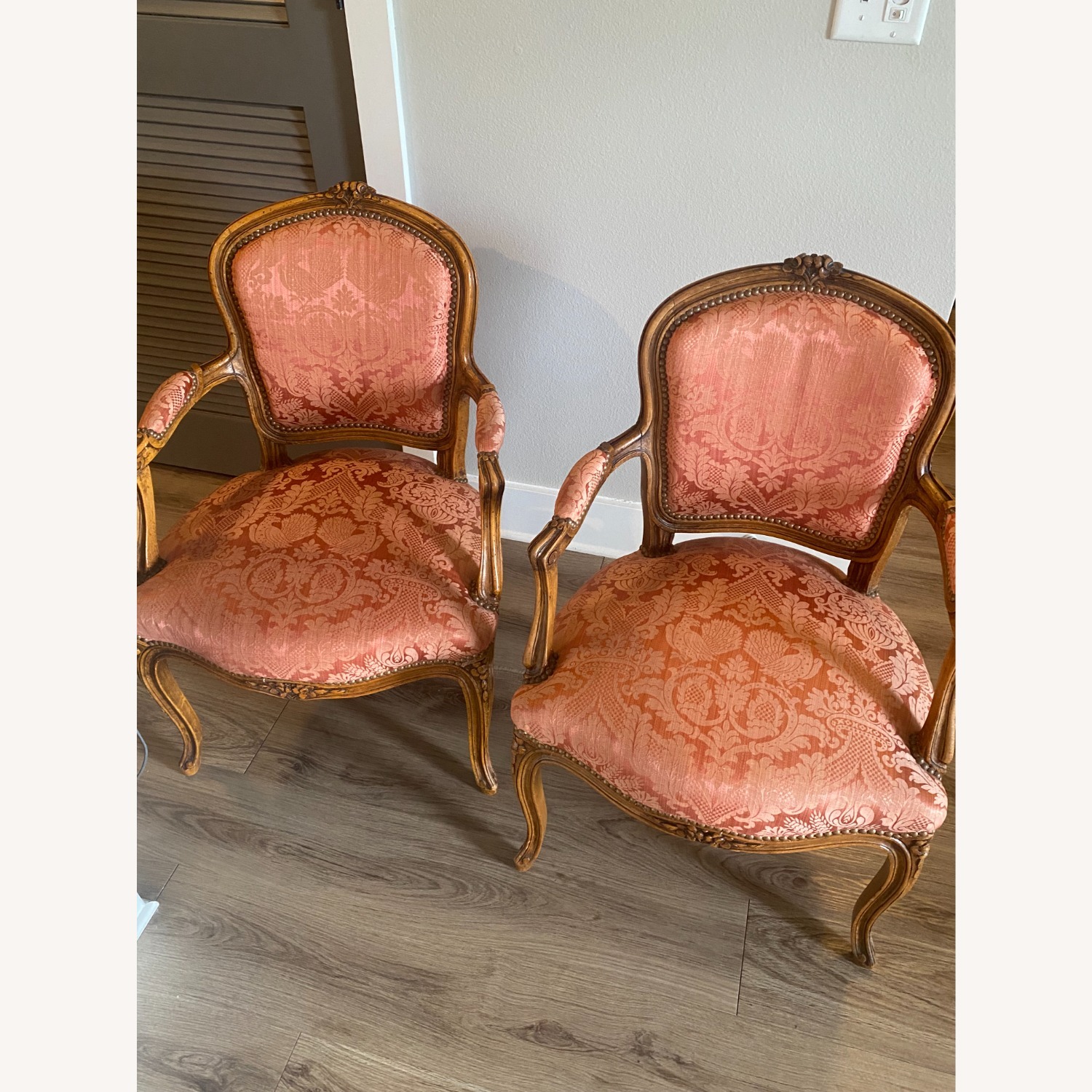 Pair of Vintage French Louis XV Bergère Armchairs - image-3