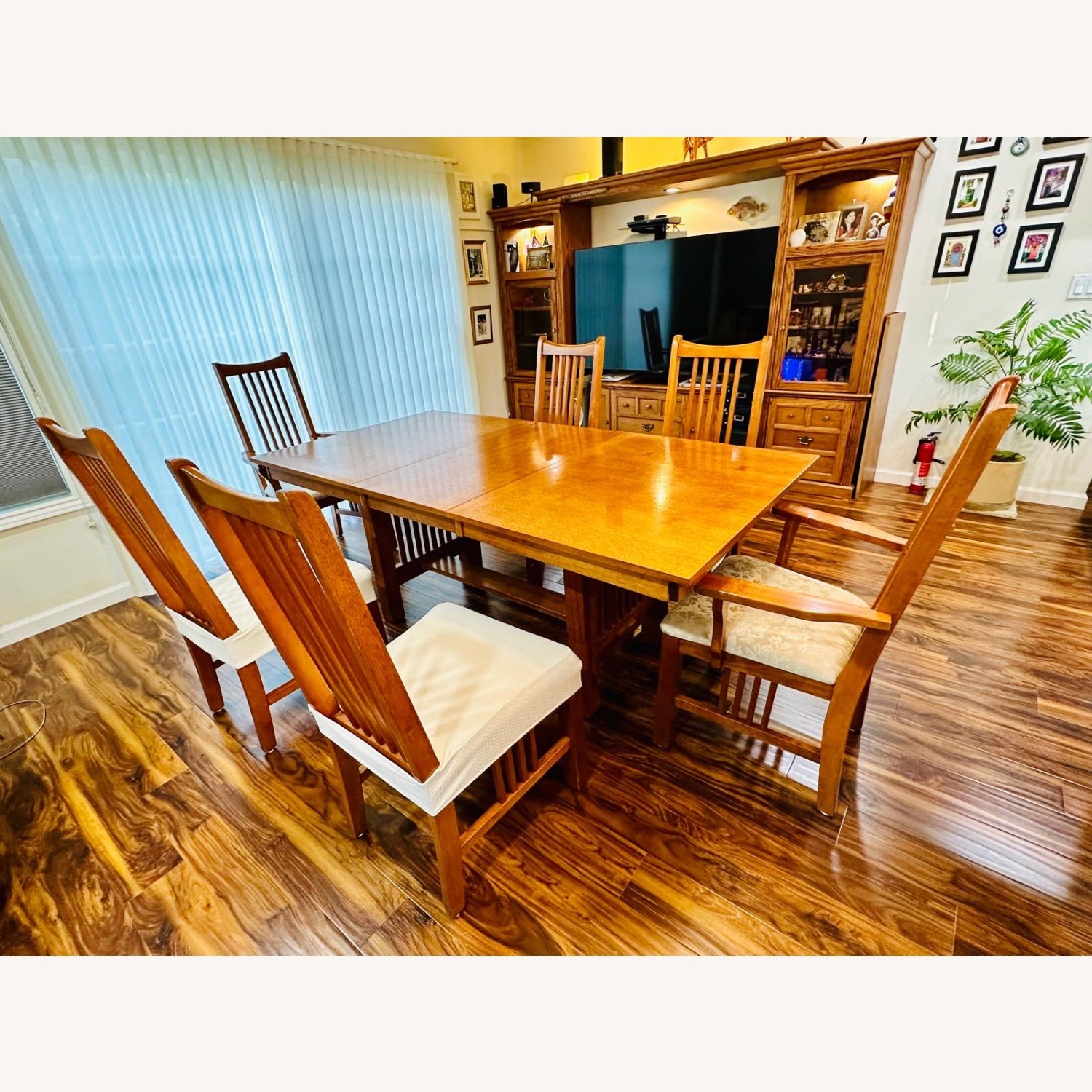 Wood Dining Set Extendable 6 Chairs - image-2