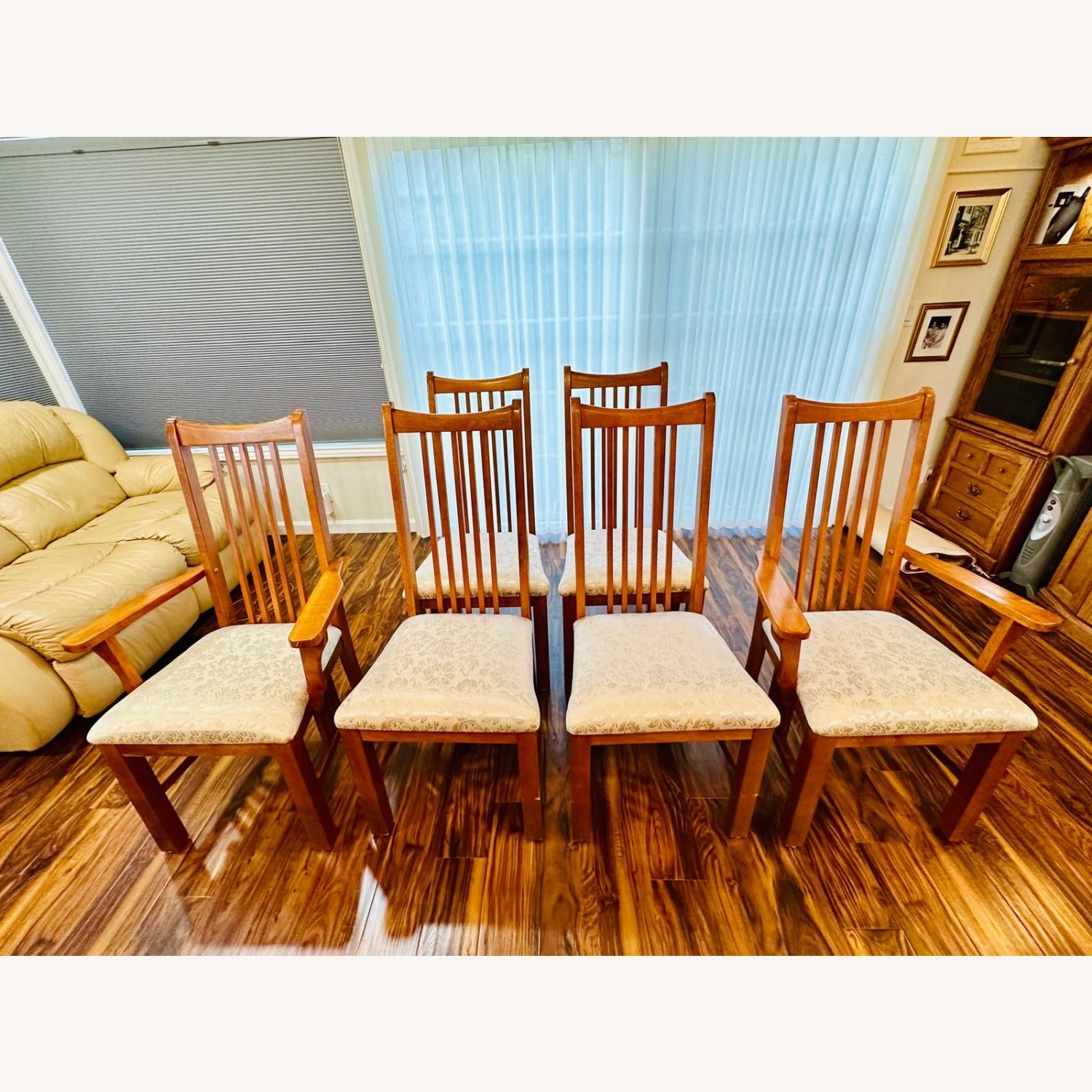 Wood Dining Set Extendable 6 Chairs - image-3