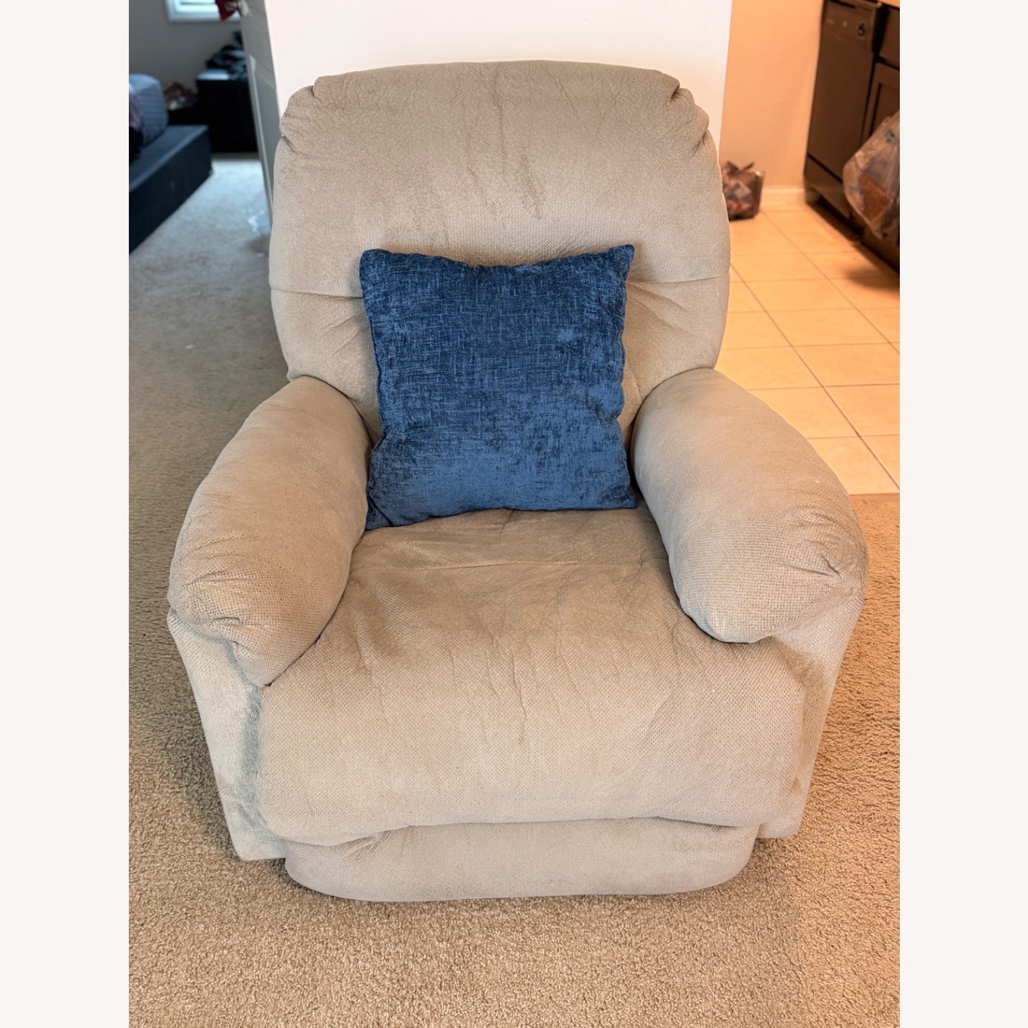 Light Brown Fabric Recliner - image-2