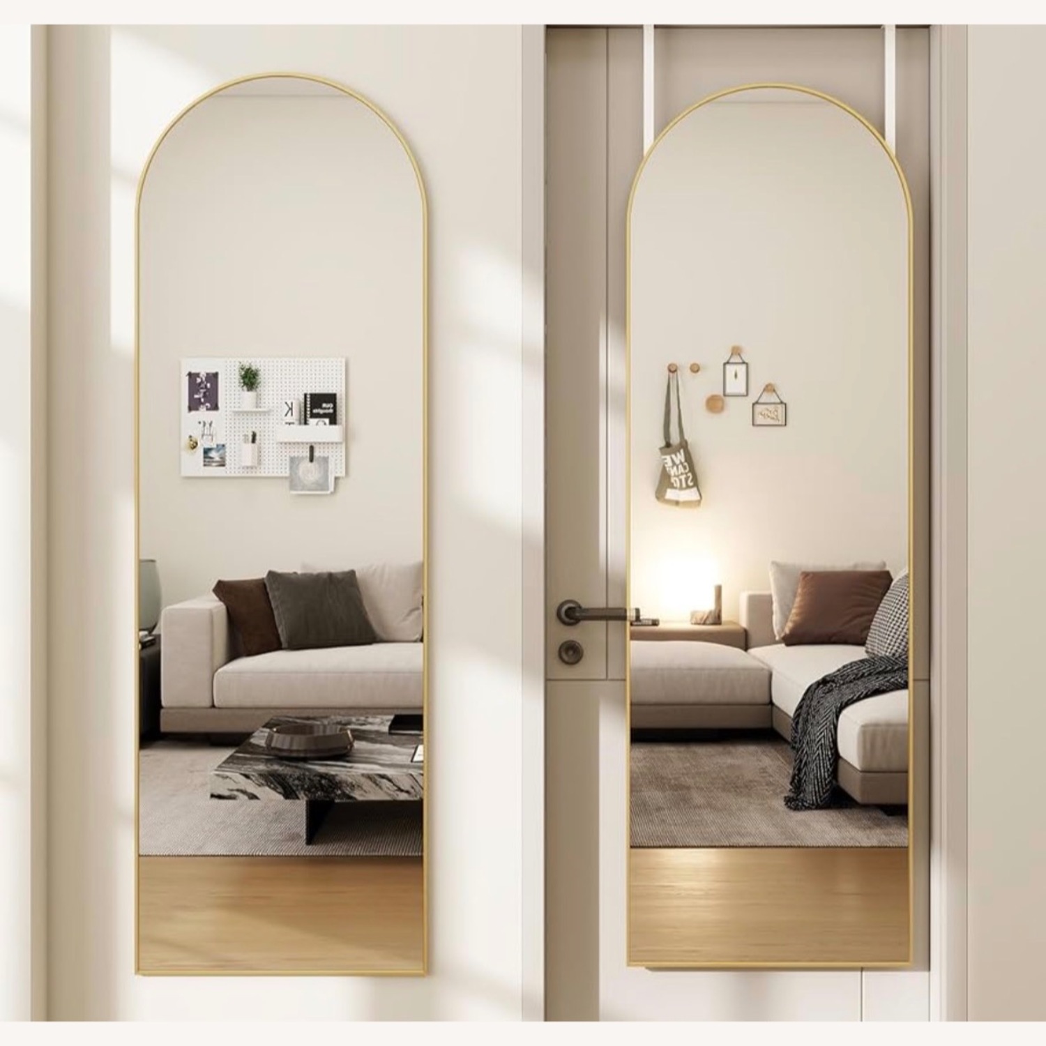 Amazon Over The Door Hanging Mirror  Gold Frame - image-3