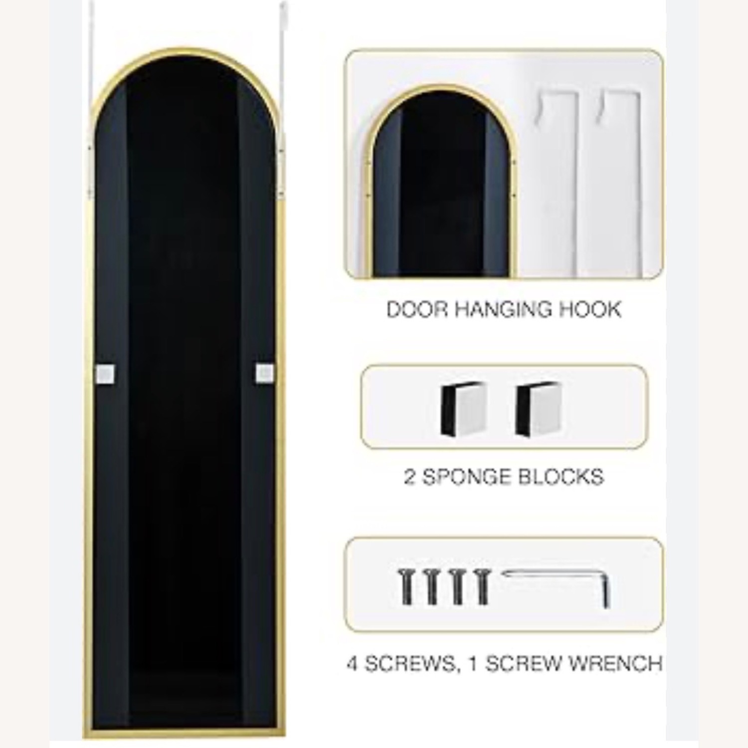 Amazon Over The Door Hanging Mirror  Gold Frame - image-2