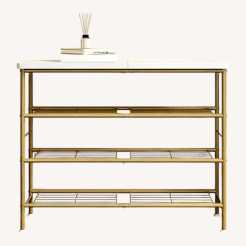 Used Amazon Gold Wood Sideboard for sale on AptDeco