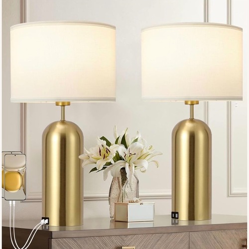 Used Amazon Gold Brass Table Lamps for sale on AptDeco